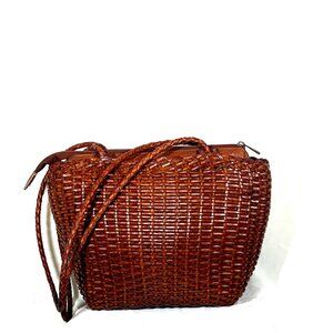 made in Italy Ellepi Genuine Woven Leather Shoulder Bag